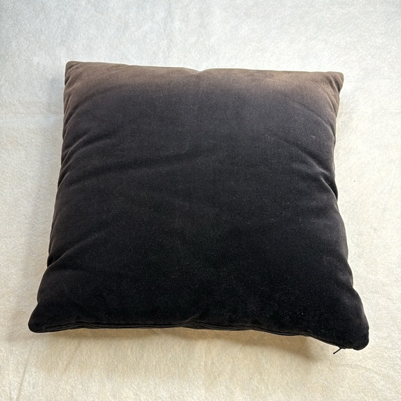 VERSACE GRAY VELVET GOLD STUDDED MEDUSA GREEK KEY ACCENT THROW PILLOW - Picture 4 of 8